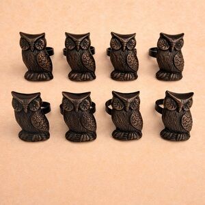 OWL NAPKIN RINGS SET OF 8
